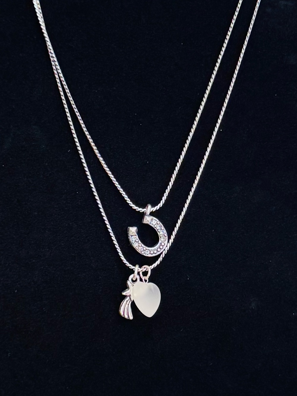 Brighton Lady Luck Double Chain Charm Necklace